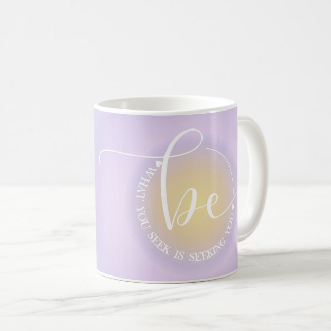 Modern Inspirational Quote Lavender Be Seeking Coffee Mug (Front Right)