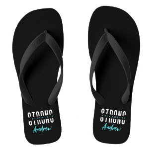 Modern Inspirational Triathlete Black White Name Thongs