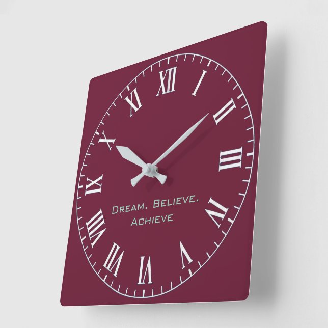 Modern Inspirational Wall Clock (Angle)