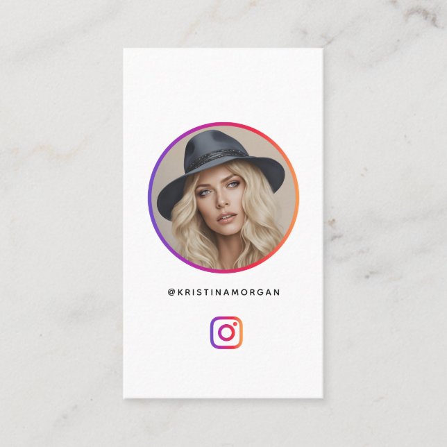 ​Modern Instagram Profile Grid Influencer Business Card (Front)