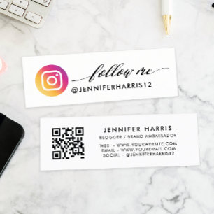 Modern Instagram Qr Code Mini Business Card