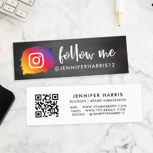 Modern Instagram Qr Code Mini Business Card