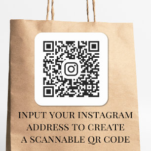 Modern Instagram QR Code Square Sticker
