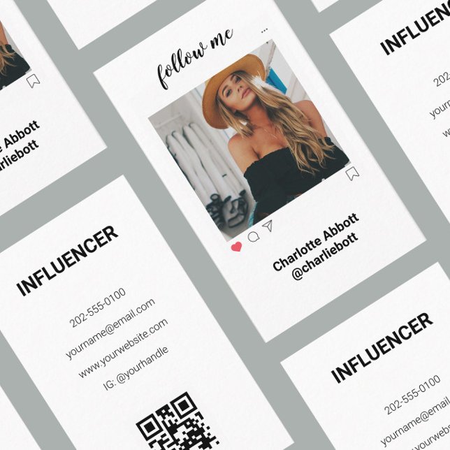 Modern Instagram Your Photo Follow Me Business Card (Creator Uploaded)