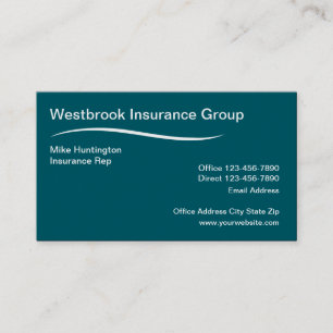 Modern Insurance Company Rep Business Card