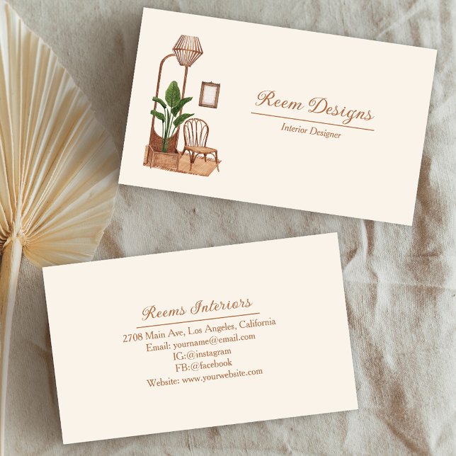 Modern Interior Designer – Furniture & Wood  Business Card (Creator Uploaded)