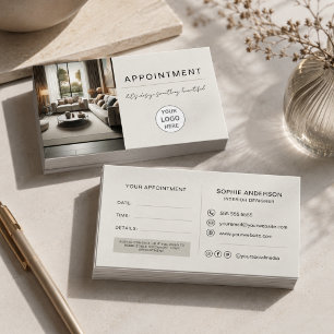 Modern Interior Designer Professional Logo Appointment Card