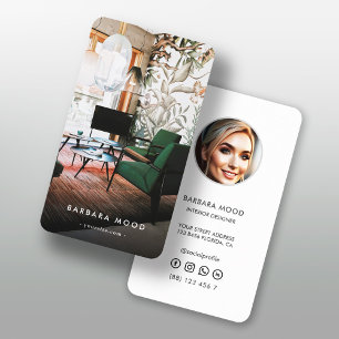 Modern Interior Designer Social Media Business Card
