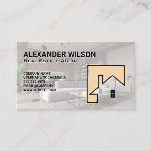 Modern Interior Living Room   Creative Home Logo Business Card