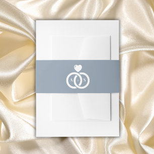 Modern Interlocking Rings  Wedding   Invitation Belly Band