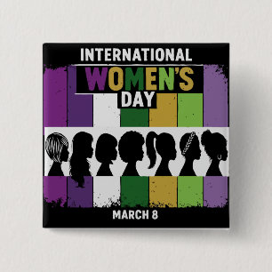 Modern International Women's Day   Diverse Women  15 Cm Square Badge