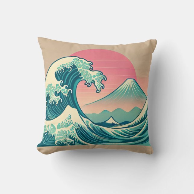 Modern Interpretation of The Great Wave Cushion (Front)