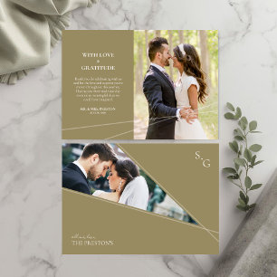 Modern Intersecting Lines Photo Thank You Card