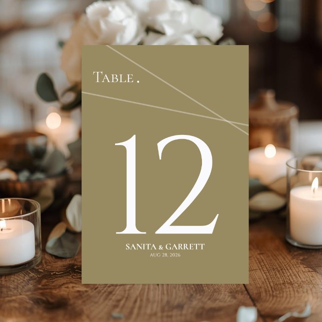 Modern Intersecting Lines  Table Number (Modern Table Number Design)