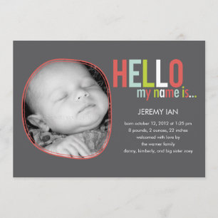 Modern Introduction Baby Birth Announcement