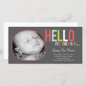 Modern Introduction Baby Birth Announcement (Front/Back)