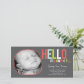 Modern Introduction Baby Birth Announcement (Standing Front)