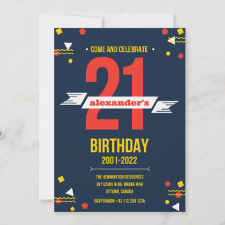 Modern Invitation To Birthday 21th