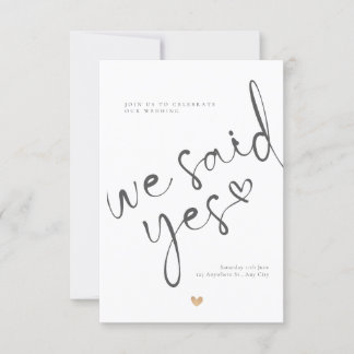modern invitations wedding we said yes simple 