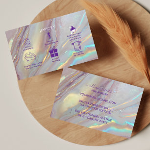 Modern Iridescent Branding Style Jewelry Care  Business Card