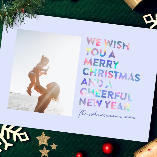 MODERN IRIDESCENT | MERRY CHRISTMAS AND NEW YEAR HOLIDAY CARD (Creator Uploaded)
