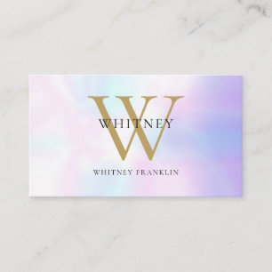 Modern Iridescent Monogram Professional Business Card