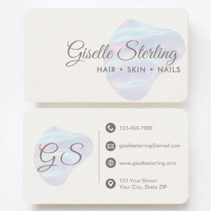 Modern Iridescent Pearl Business Card