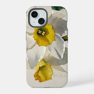 Modern Iris Watercolor Flowers iPhone 15 Case