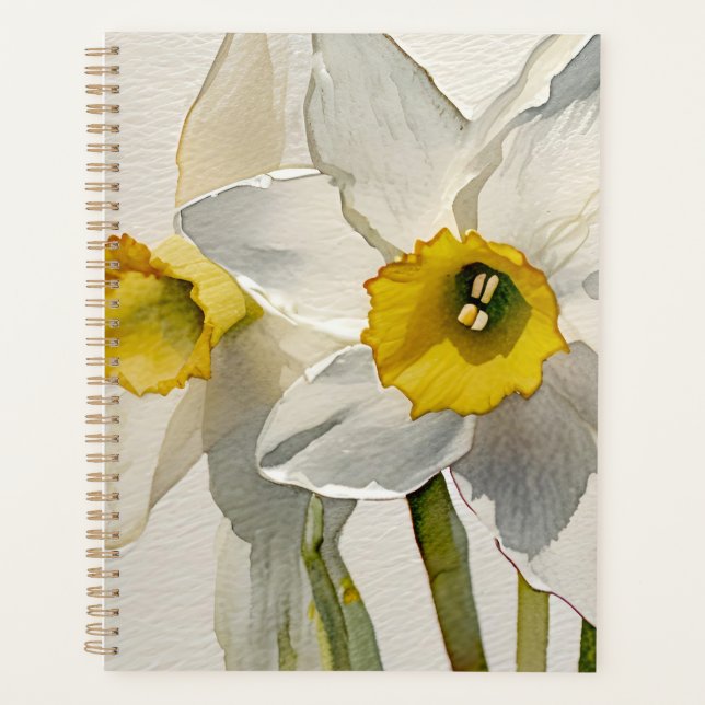 Modern Iris Watercolor Flowers Planner (Front)