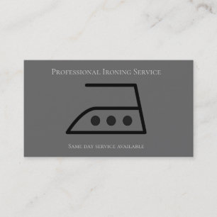 Modern Ironing Clothes Laundry Service Grey Business Card