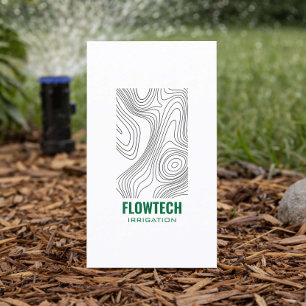 Modern Irrigation & Drainage Service Topography Business Card