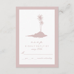 Modern Island Beach Wedding RSVP - Blush Card