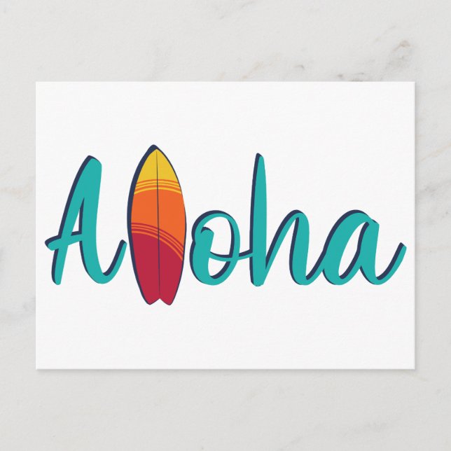 Modern Island Colourful Aloha Simple  Postcard (Front)