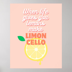 Modern Italian Lemon Limoncello Kitchen Bar Poster