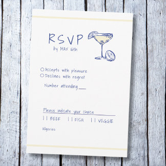 Modern Italian Mediterranean limoncello RSVP Card