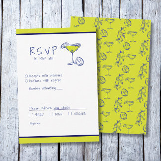 Modern Italian Mediterranean limoncello RSVP Card