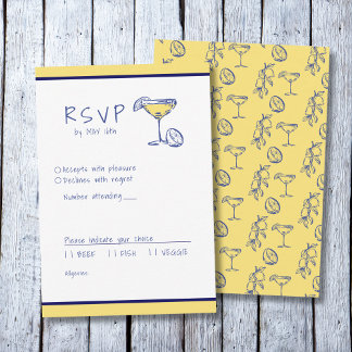 Modern Italian Mediterranean limoncello RSVP Card