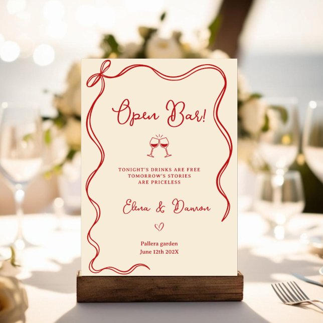 Modern Italian Open Bar Wedding Sign (Creator Uploaded)