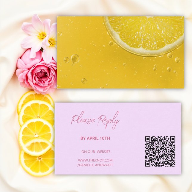 Modern Italian Summer Wedding RSVP QR code Enclosure Card (Creator Uploaded)