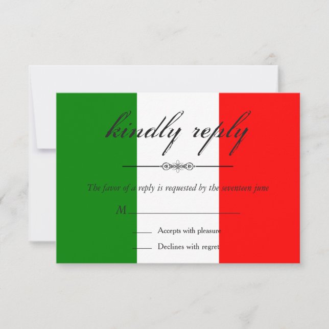 Modern Italy Italian Wedding RSVP Card (Front)