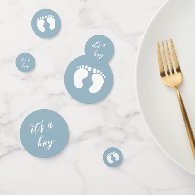 Modern Its a boy baby shower blue Confetti (Group)