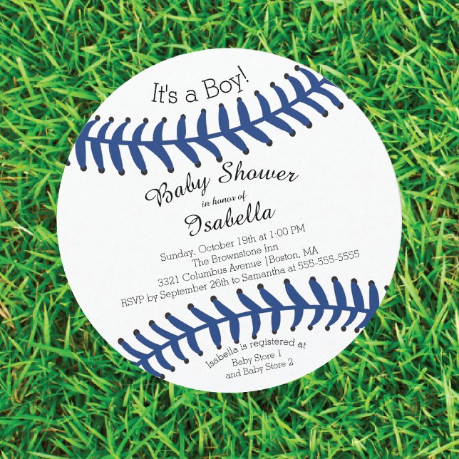 Modern It's A Boy Baseball Baby Shower Invitations (Creator Uploaded)