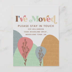 Modern I've Moved Boho New Address Moving  Announcement Postcard