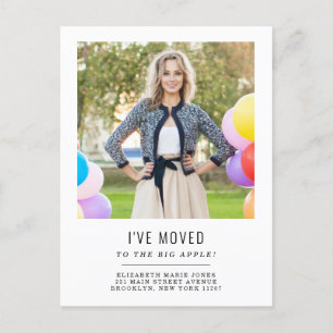 Modern I've Moved Change of Address Photo Moving Announcement Postcard