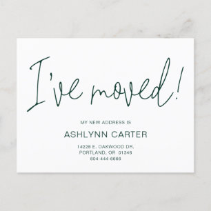 Modern I've Moved New Home Teal Announcement Postcard