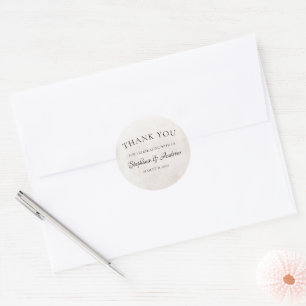 Modern Ivory and beige Wedding Favour Classic Round Sticker