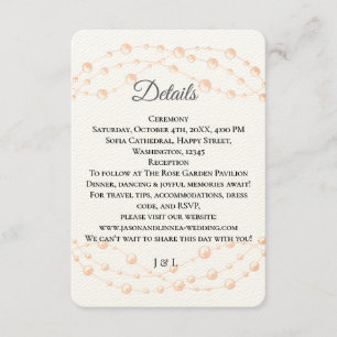 Modern Ivory Blush Romantic Pearl Neutral Wedding Enclosure Card