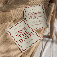 Modern ivory Bright Funky Bold Retro Wedding   