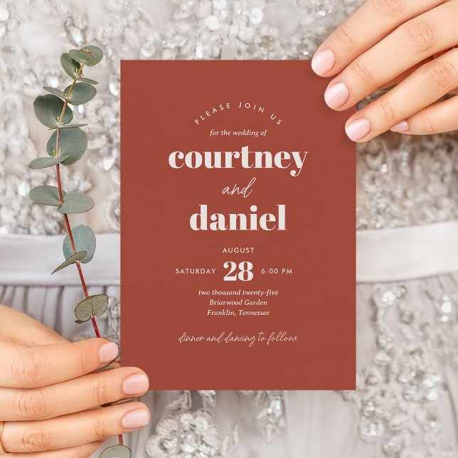 Modern Ivory Brown Trendy Mix Match Wedding Invitation (Creator Uploaded)