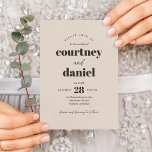 Modern Ivory Neutral Trendy Mix Match Wedding Invitation<br><div class="desc">Modern Ivory Neutral Trendy Mix Match Wedding Invitation features modern type pairings in bold,  modern colours.</div>